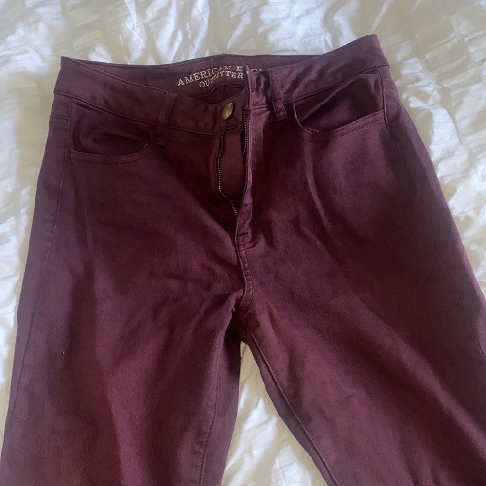 American eagle high rise burgundy jegging